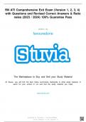 RN ATI Comprehensive Exit Exam &lpar;Version 1&comma; 2&comma; 3&comma; 4&rpar; With Questions And Revised Correct Answers & Rationales &lpar;2024 &sol; 2025&rpar; 100&percnt; Guaranteed Pass &vert;&vert;Complete A&plus; Guide