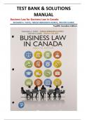 TEST BANK & SOLUTIONS MANUAL for Business Law in Canada&comma; 12th Canadian Edition by Yates&comma; Bereznicki-Korol&comma; and Clarke &vert;ALL CHAPTERS COVERED&vert;