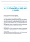  ATI RN FUNDAMENTALS ONLINE PRACTICE 2023 B EXAM QUESTIONS AND ANSWERS