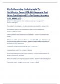 Sterile Processing Study Material for Certification Exam 2025&ndash;2026 Accurate Real Exam Questions and Verified Correct Answers JUST RELEASED