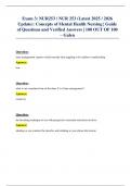 Exam 3&colon; NUR253 &sol; NUR 253 &lpar;Latest 2025 &sol; 2026 Update&rpar;&colon; Concepts of Mental Health Nursing &vert; Guide of Questions and Verified Answers &vert; 100 OUT OF 100 &ndash; Galen