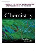 Zumdahl Chemistry, 9th Edition ISBN-13 978-1133611097 – Complete Test Bank | Multiple Choice Questions by Chapter | Updated 2025–2026