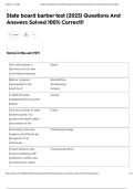 State board barber test &lpar;2025&rpar; Questions And Answers Solved 100&percnt; Correct&excl;&excl;