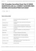 CSC &lpar;Canadian Securities&rpar; Exam Test &num;1 &lpar;2025&rpar; QUESTIONS AND ALL CORRECT ANSWERS 100&percnt; SOLVED AND GUARANTEED SUCCESS&excl;&excl;