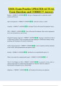 ESOL Exam Practice UPDATED ACTUAL   Exam Questions and CORRECT Answers 