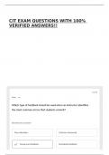 CIT EXAM QUESTIONS WITH 100&percnt; VERIFIED ANSWERS&excl;&excl;