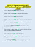 ESOL NES Exam Part 1 UPDATED  ACTUAL  Exam Questions and CORRECT  Answers 