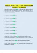 CBEST   UPDATED   Exam Questions and  CORRECT Answers 
