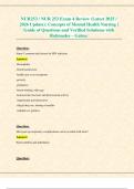 NUR253 &sol; NUR 253 Exam 4 Review &lpar;Latest 2025 &sol; 2026 Update&rpar;&colon; Concepts of Mental Health Nursing &vert; Guide of Questions and Verified Solutions with Rationales &ndash; Galen&period;