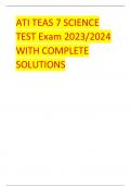 ATI TEAS 7 SCIENCE TEST Exam 2023&sol;2024 WITH COMPLETE SOLUTIONS