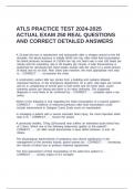 ATLS PRACTICE TEST 2024-2025 ACTUAL EXAM 250 REAL QUESTIONS AND CORRECT DETAILED ANSWERS WITH RATIONALES &lpar;100&percnt; VERIFIED ANSWERS&rpar; &vert;  Save