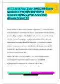 ACCT EXAM PACKAGE DEAL QUESTIONS AND VERIFIED DETAILED ANSWERS &vert; 100&percnt; GUARANTEED PASS &vert; ALREADY GRADED A&plus;