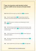 Tapas Test Questions with Detailed Verified  Answers &lpar;100&percnt; Correct Answers&rpar; Already Graded  A&plus; 