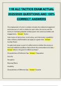 11B ALC TACTICS EXAM ACTUAL 2025&sol;2026 QUESTIONS AND 100&percnt; CORRECT ANSWERS