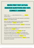 IBHRE PREP TEST ACTUAL 2025&sol;2026 QUESTIONS AND 100&percnt; CORRECT ANSWERS