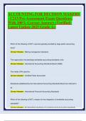 ACCOUNTING FOR DECISION MAKERS - C213 Pre-Assessment Exam Questions With 100&percnt; Correct Answers &lpar;Verified&rpar; Latest Update 2025 Grade A&plus;&period;pdf