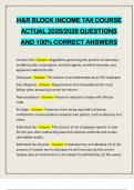 H&R BLOCK INCOME TAX COURSE ACTUAL 2025&sol;2026 QUESTIONS AND 100&percnt; CORRECT ANSWERS