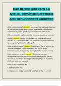 BUNDLE FOR H&R BLOCK INCOME TAX COURSE EXAMS 2025&sol;2026 Q&A 100&percnt; PASS