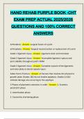 HAND REHAB PURPLE BOOK -CHT EXAM PREP ACTUAL 2025&sol;2026 QUESTIONS AND 100&percnt; CORRECT ANSWERS