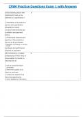 CPSM Practice Questions Exam 1 with Answers