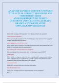 AAA FOOD HANDLER CERTIFICATION 2025  WITH ACTUAL CORRECT QUESTIONS AND  VERIFIED DETAILED  ANSWERS&vert;FREQUENTLY TESTED  QUESTIONS AND SOLUTIONS &vert;ALREADY  GRADED A&plus;&vert;NEWEST&vert;LATEST  UPDATE&vert;GUARANTEED PASS