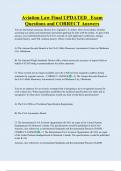 Aviation Law Final UPDATED   Exam  Questions and CORRECT Answers