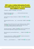 SIFT Army Aviation Information Practice  Test UPDATED ACTUAL  Exam Questions  and CORRECT Answers