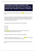 journeyman plumber practice exam Comprehensive Questions &lpar;Frequently Tested&rpar; with Verified Answers Graded A &plus;