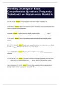 Plumbing Journeyman Exam Comprehensive Questions &lpar;Frequently Tested&rpar; with Verified Answers Graded A &plus;