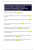 Journeyman and Master Plumbing Exam Question Bank Comprehensive Questions &lpar;Frequently Tested&rpar; with Verified Answers Graded A &plus;