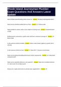 Rhode Island Journeyman Plumber Exam Questions And Answers Latest Update&period;