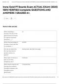 Irene Gold PT Boards Exam ACTUAL EXAM &lpar;2025&rpar; 100&percnt;VERIFIED &vert;complete QUESTIONS AND ANSWERS &vert; GRADED A&plus;&period;