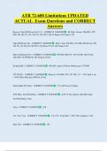 ATR 72-600 Limitations UPDATED  ACTUAL  Exam Questions and CORRECT  Answers 