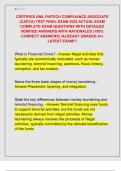 CERTIFIED AML FINTECH COMPLIANCE ASSOCIATE  &lpar;CAFCA&rpar; TEST FINAL EXAM 2025 ACTUAL EXAM  COMPLETE EXAM QUESTIONS WITH DETAILED  VERIFIED ANSWERS WITH RATIONALES &lpar;100&percnt;  CORRECT ANSWERS&rpar; &sol;ALREADY GRADED A&plus;&sol;  LATEST EXAM&excl;&excl;&excl; 