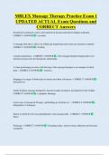 MBLEX Massage  Bundled Exam Questions WITH  CORRECT Answers