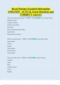 Royal Marines Essential Information  UPDATED   ACTUAL Exam Questions and  CORRECT Answers
