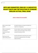 ARTS AND HUMANITIES&comma;ENGLISH &LINGUISTICS  DIALECT DEATH AND THE EVOLUTION OF STANDARD  ENGLISH ACTUAL FINAL EXAM 