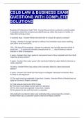 CSLB LAW & BUSINESS EXAM QUESTIONS WITH COMPLETE SOLUTIONS 