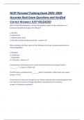 NCSF Personal Training Exam 2025&ndash;2026  &lpar;National Council on Strength and Fitness&rpar; Accurate Real Exam Questions and Verified Correct Answers JUST RELEASED