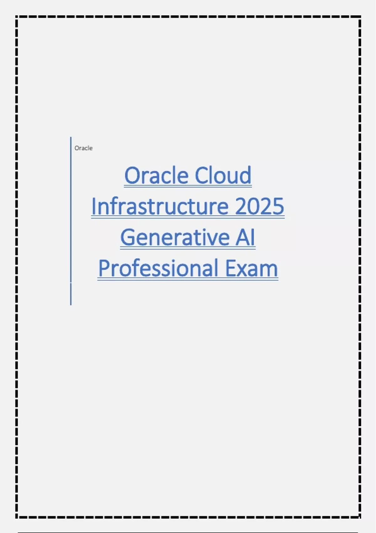 Oracle Cloud Infrastructure 2025 Generative AI Professional Exam ...