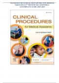 Test Bank for Clinical Procedures for Medical Assistants 11th Edition by Kathy Bonewit-West&vert;978-0323758581&vert; All Chapters 1-23&vert; LATEST &vert;&vert; WITH RATIONALES&excl;&excl;