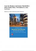 Test Bank for Cases for Business and Society &lpar;17th Edition&rpar; by Anne Lawrence &vert; Ethics&comma; Stakeholders & Public Policy