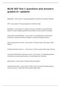 BUSI 303 Test 1 questions and answers graded A&plus; updated