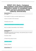 SMGT 421 Quiz- Campus Recreation and Intercollegiate Athletics week 4 complete quiz with correct answers 2025 Liberty University