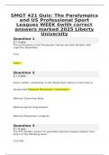 SMGT 421 Quiz&colon; The Paralympics and US Professional Sport Leagues WEEK 6with correct answers marked 2025 Liberty University