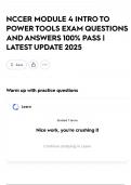 NCCER MODULE 4 INTRO TO POWER TOOLS EXAM QUESTIONS AND ANSWERS 100&percnt; PASS &vert; LATEST UPDATE 2025