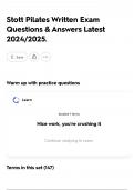 Stott Pilates Written Exam Questions & Answers Latest 2024&sol;2025&period;