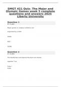 SMGT 421 Quiz- The Major and Olympic Games week 5 complete questions and answers 2025 Liberty University