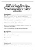 SMGT 421 Quiz- Diversity&comma; Equity&comma; and Inclusion in Sport Governance and Ethics in Sport Organizations week 2 Liberty University