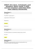 SMGT 421 Quiz- Scholastic and Amateur Sport week 3 with correct answers selected 2025 new Liberty University